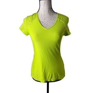 Athleta lime‎ green yellow shirt size XXSMALL Running Hiking